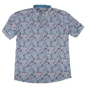 Swannies Golf Polo Shirt Mens XL Floral All‎ Over Print